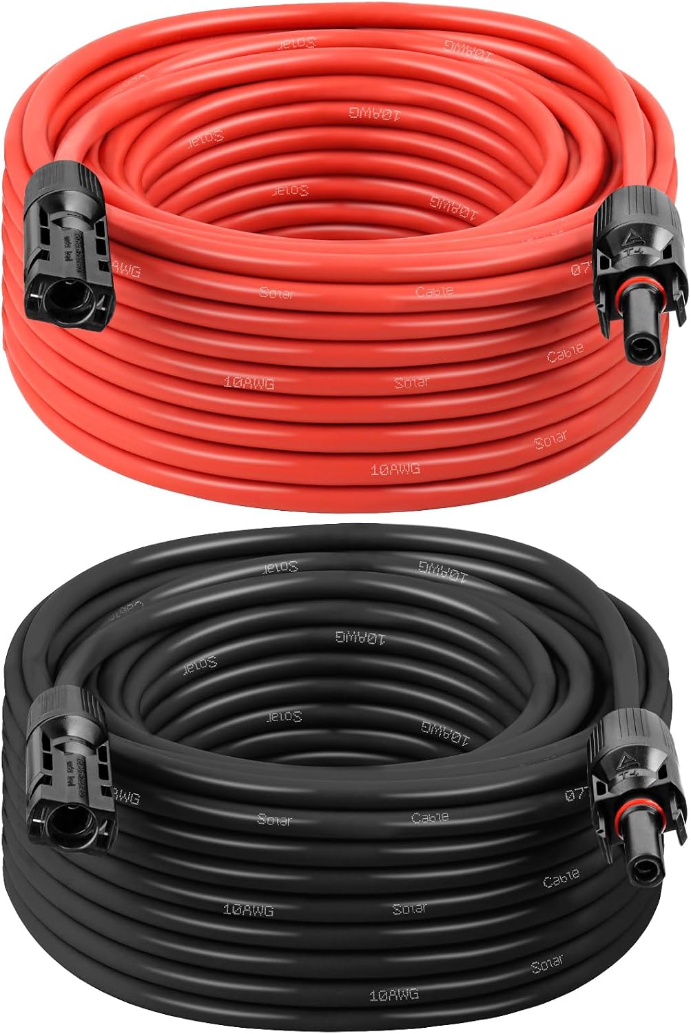 Cable solar 10 AWG 40pies con conectores impermeables
