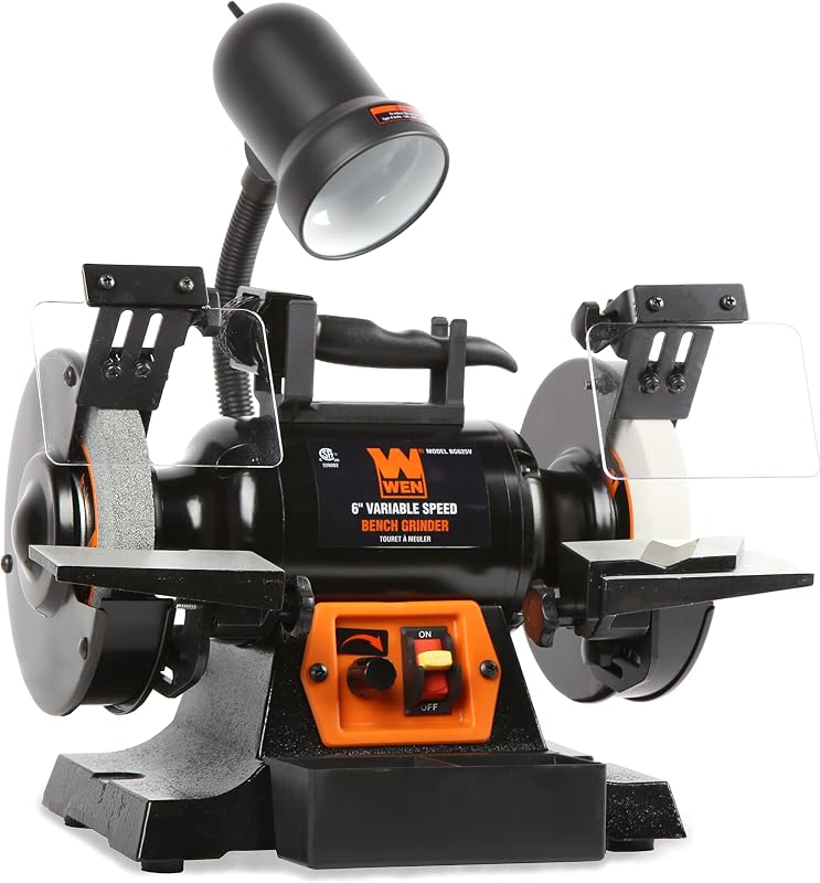 Esmeriladora banco 6pulg velocidad variable 2.5A luz negro