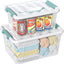 2 Cajas Pestillo Asa 7-14qt Plástico Transparente Apilable