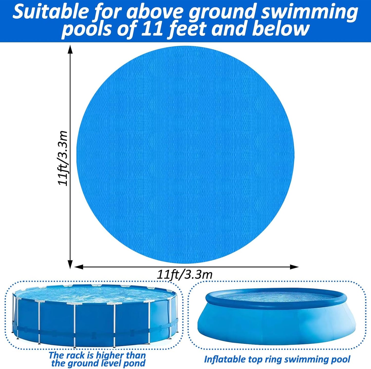 Protector suelo piscina redondo 10-11ft resistente pinchazos