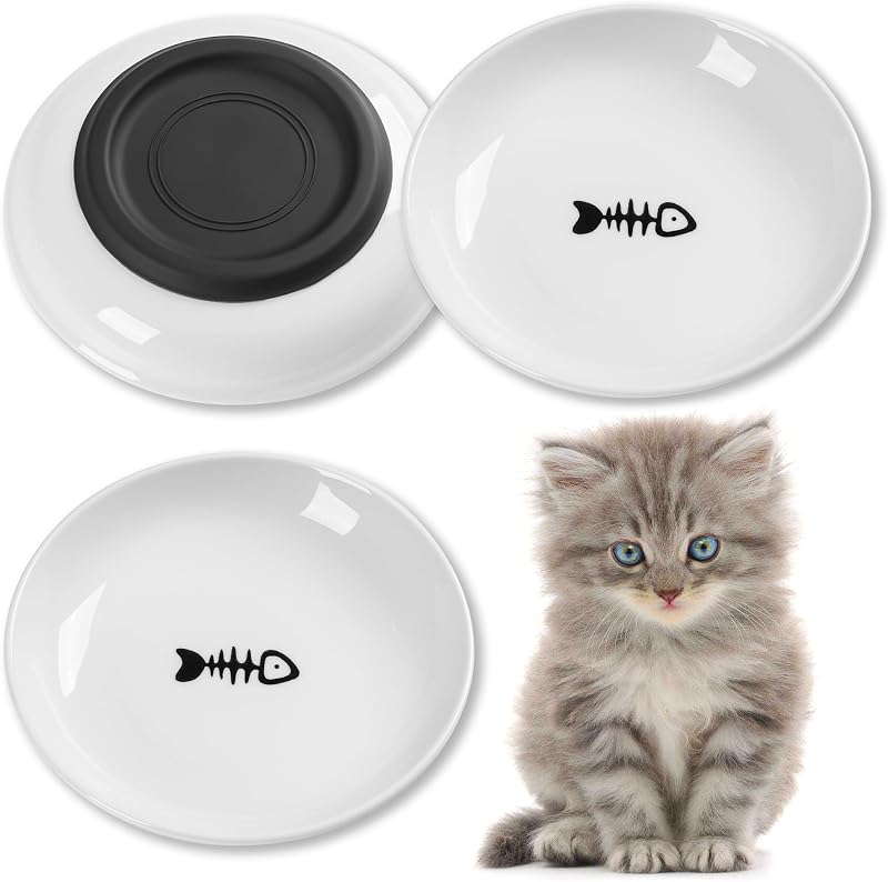 Cuencos gatos platos anchos silicona antideslizante 10oz pack 3