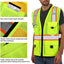Chaleco reflectante amarillo ANSI clase 2 con bolsillos