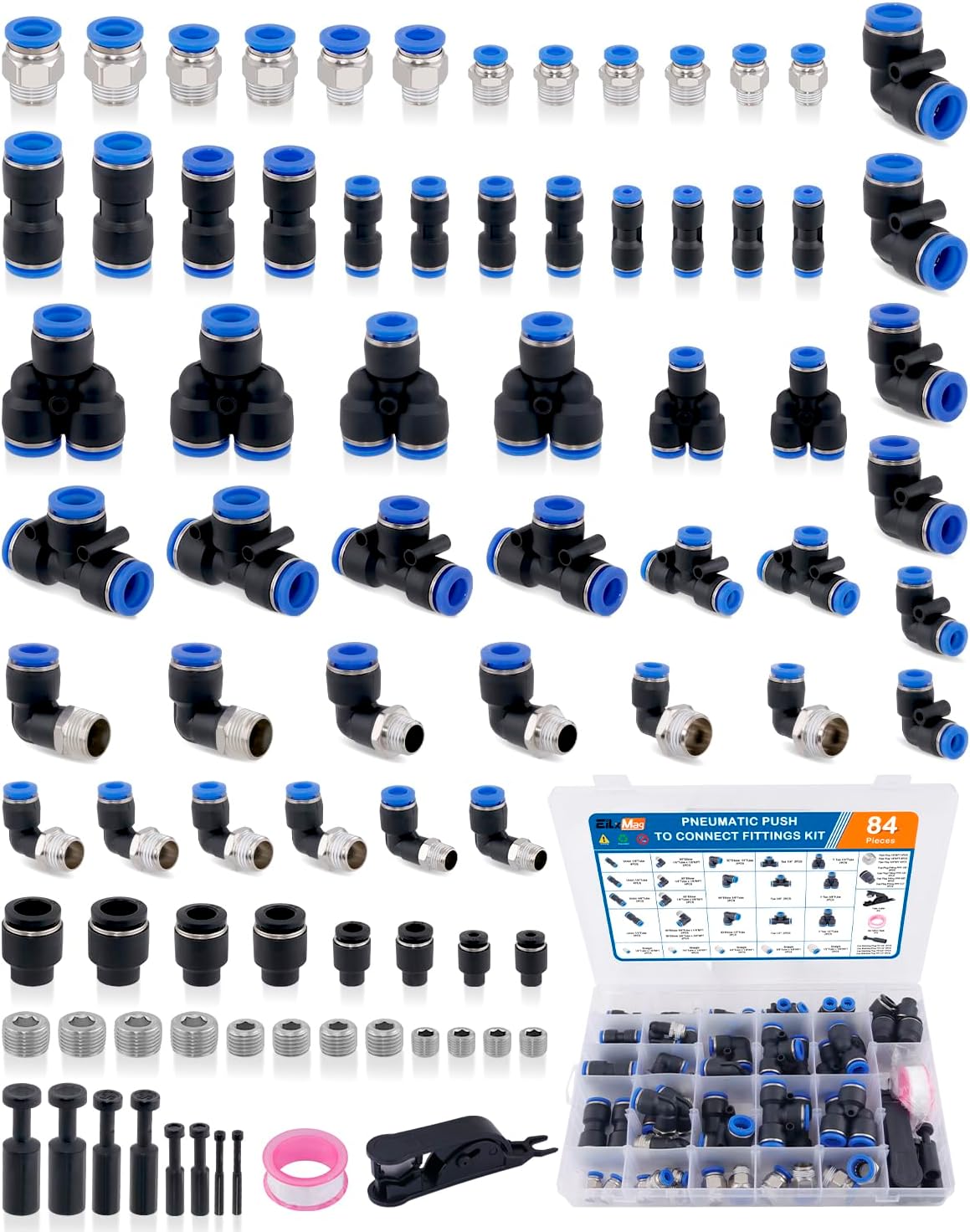 Kit manguera aire 1/8-1/2 pulg con conectores