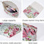 Bolsa maquillaje viaje floral con cremallera 2 plantas