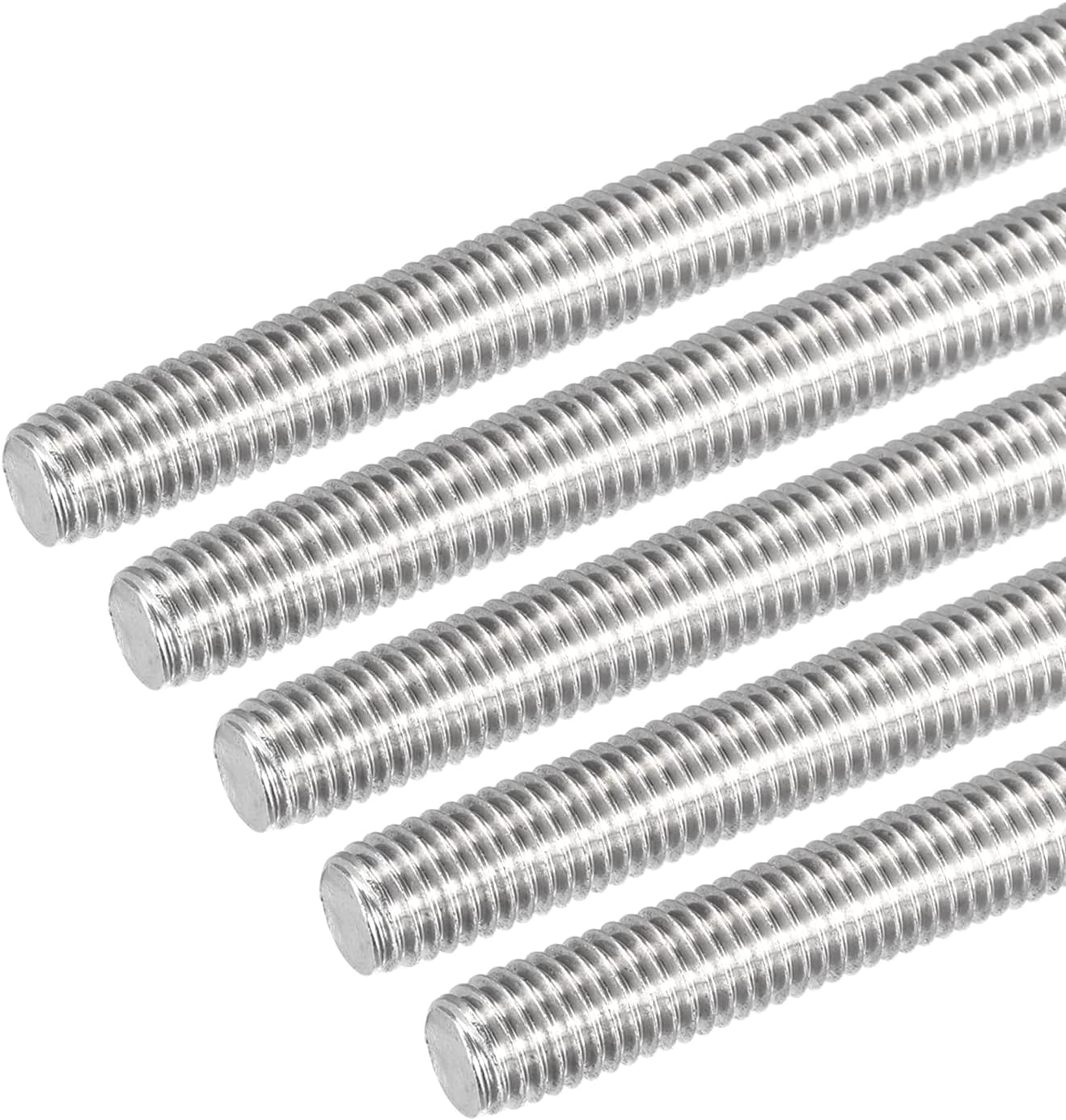 Pack 5 varillas M10x200mm acero inox 304 roscadas derecha