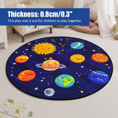 Alfombra redonda niños 40x40pulg temática espacial