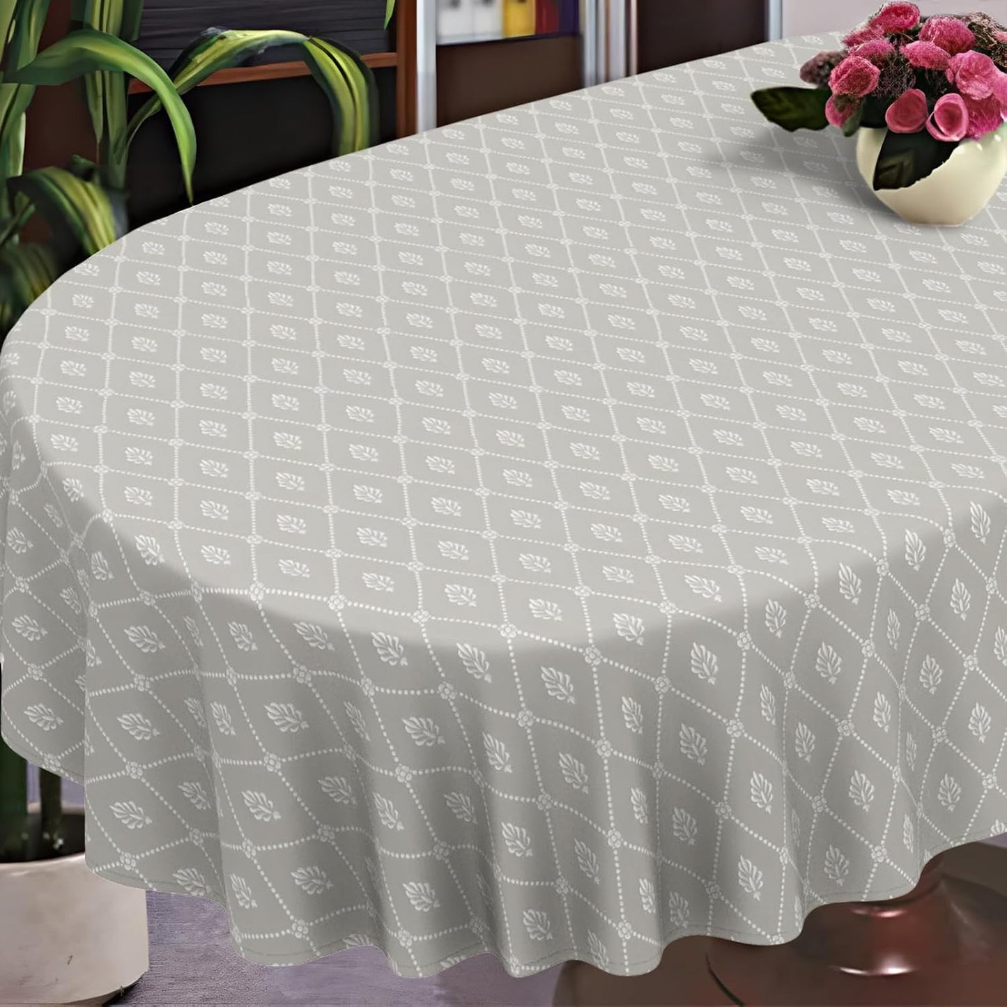 Mantel geométrico ovalado 152x305cm impermeable