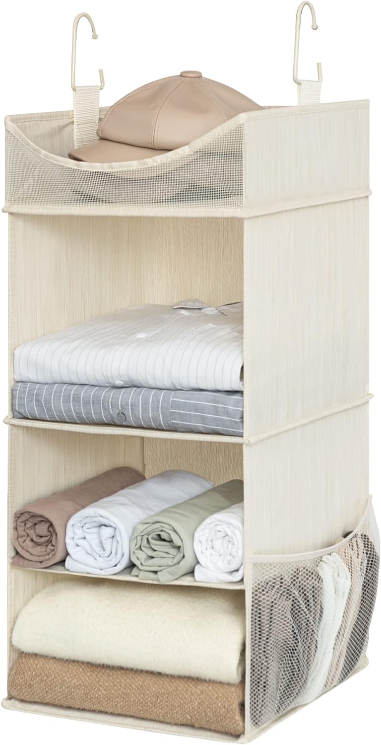 Organiz. colgante 3 estantes 12.75x12.75x32" blanco