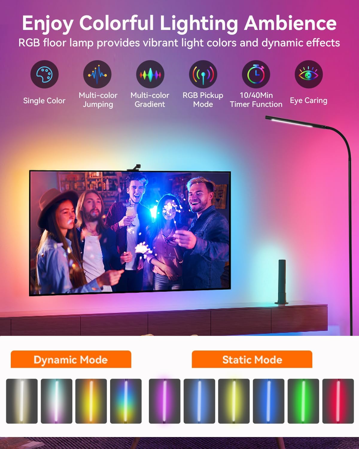 Lámpara RGB LED ajustable con control remoto