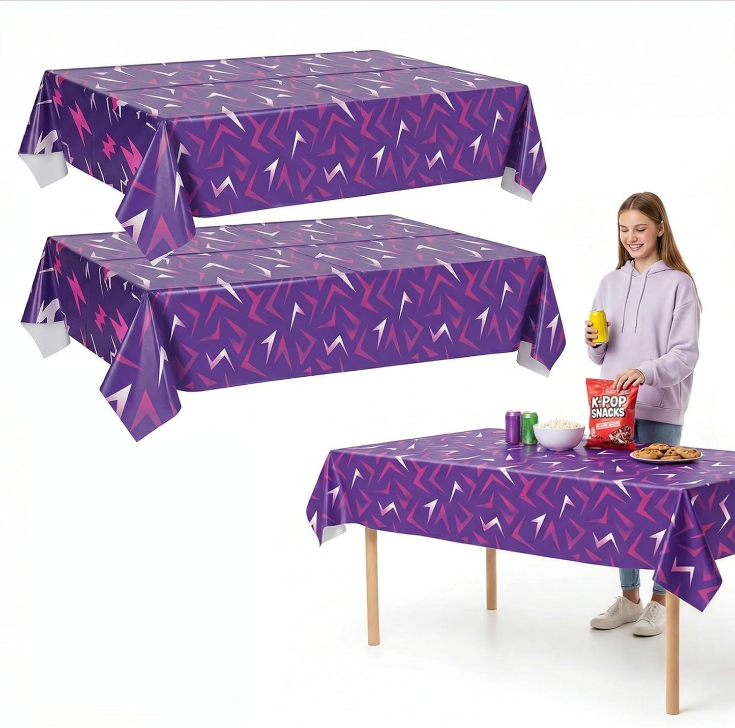 2 Pzas Manteles Plásticos Kpop 54x108pulg para Cumpleaños