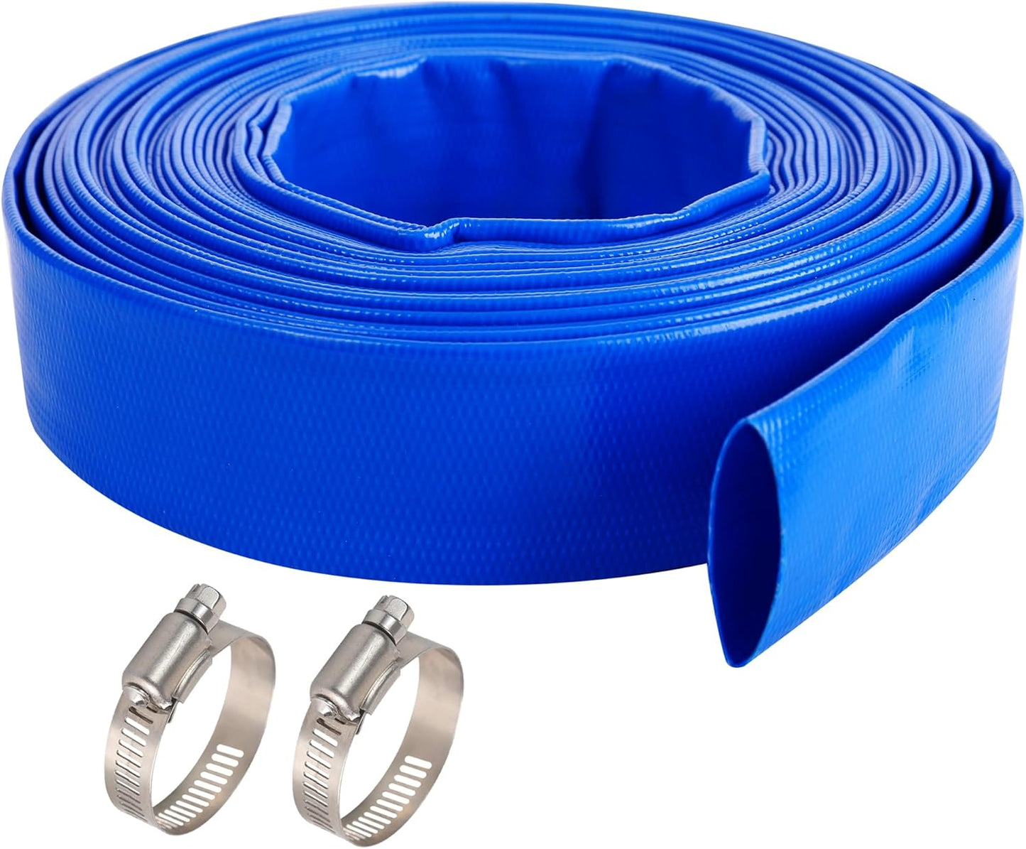 Manguera retrolavado piscina 1-1/4pulg 100ft PVC azul
