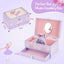 Caja joyería musical con cajón para collares y pulseras rosa