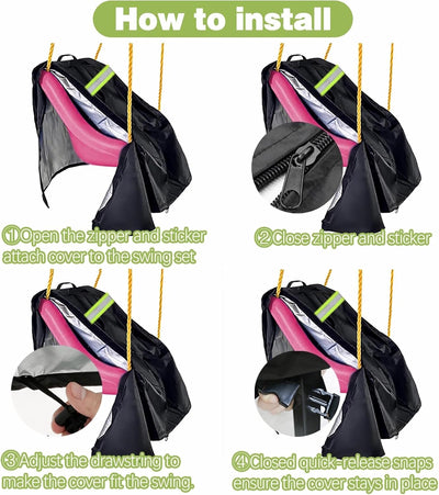 Funda asiento columpio niños impermeable 420D negro