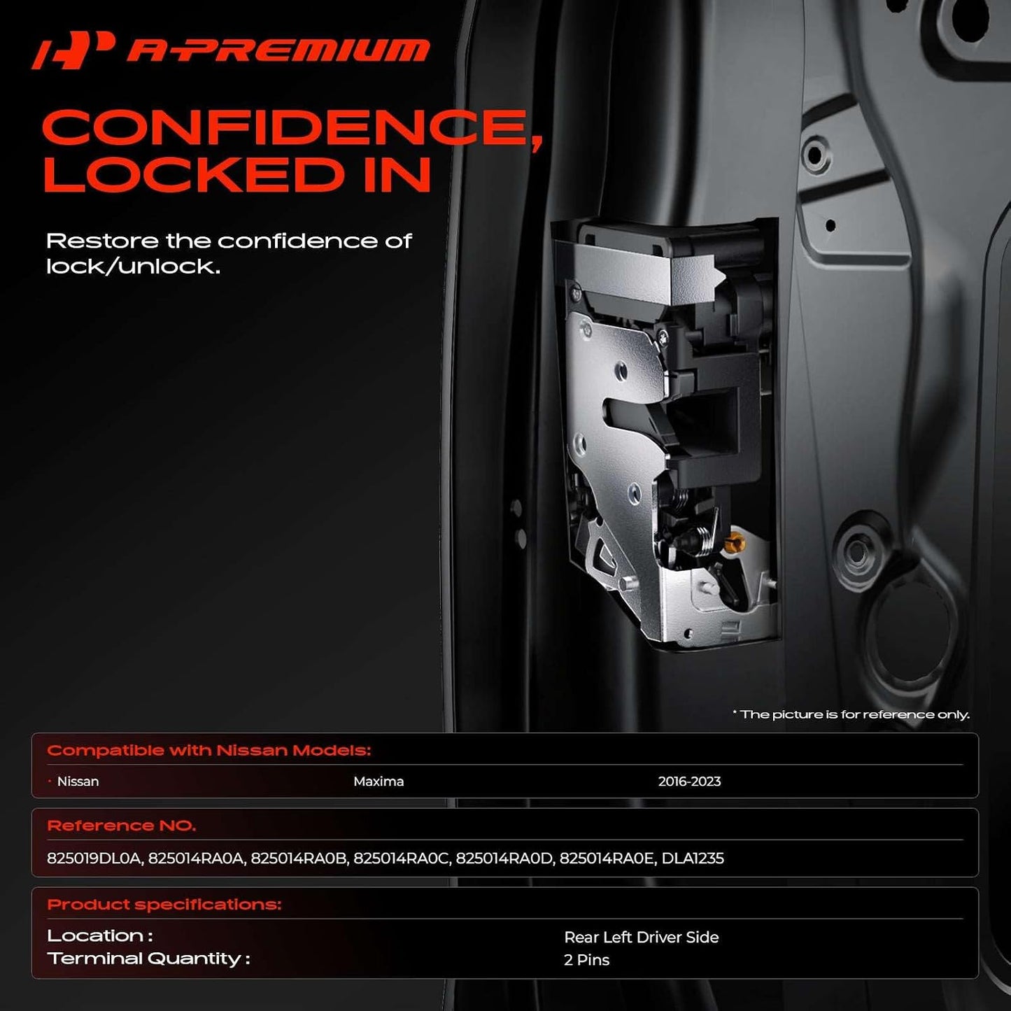 Actuador pestillo puerta Nissan Maxima 16-23 lado tras izq