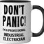 Taza Cerámica para Electricista Industrial Negro/Blanco