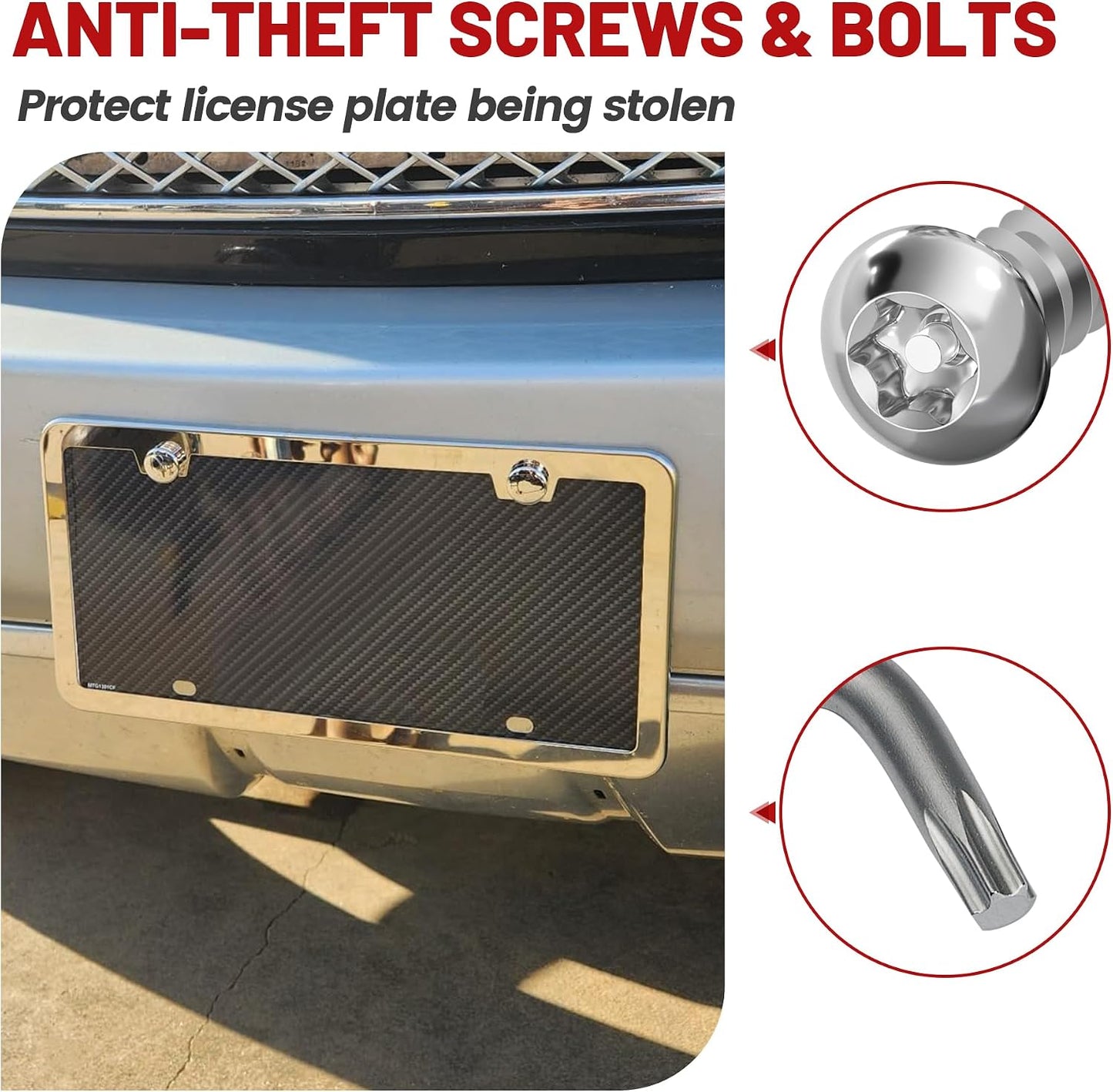 Sujetadores antirrobo para matrícula acero inox
