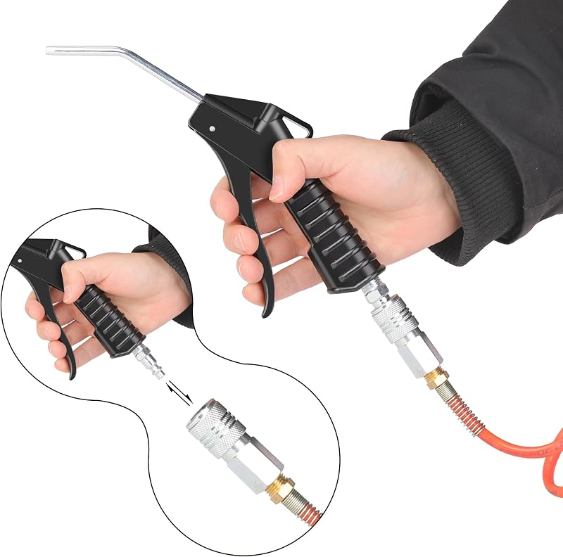 Pistola soplado aire 4pcs con enchufe 1/4 para compresor