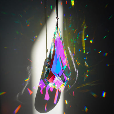 Adorno colgante prisma cristal 120mm para ventana arco iris