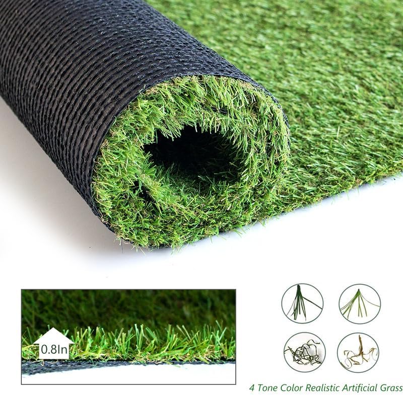 Alfombra césped artificial 4x6ft interiores exteriores