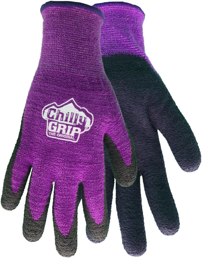 Guante felpilla mujer espuma texturizada térmico morado 3 pzas