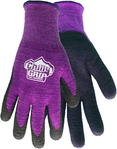 Guante felpilla mujer espuma texturizada térmico morado 3 pzas