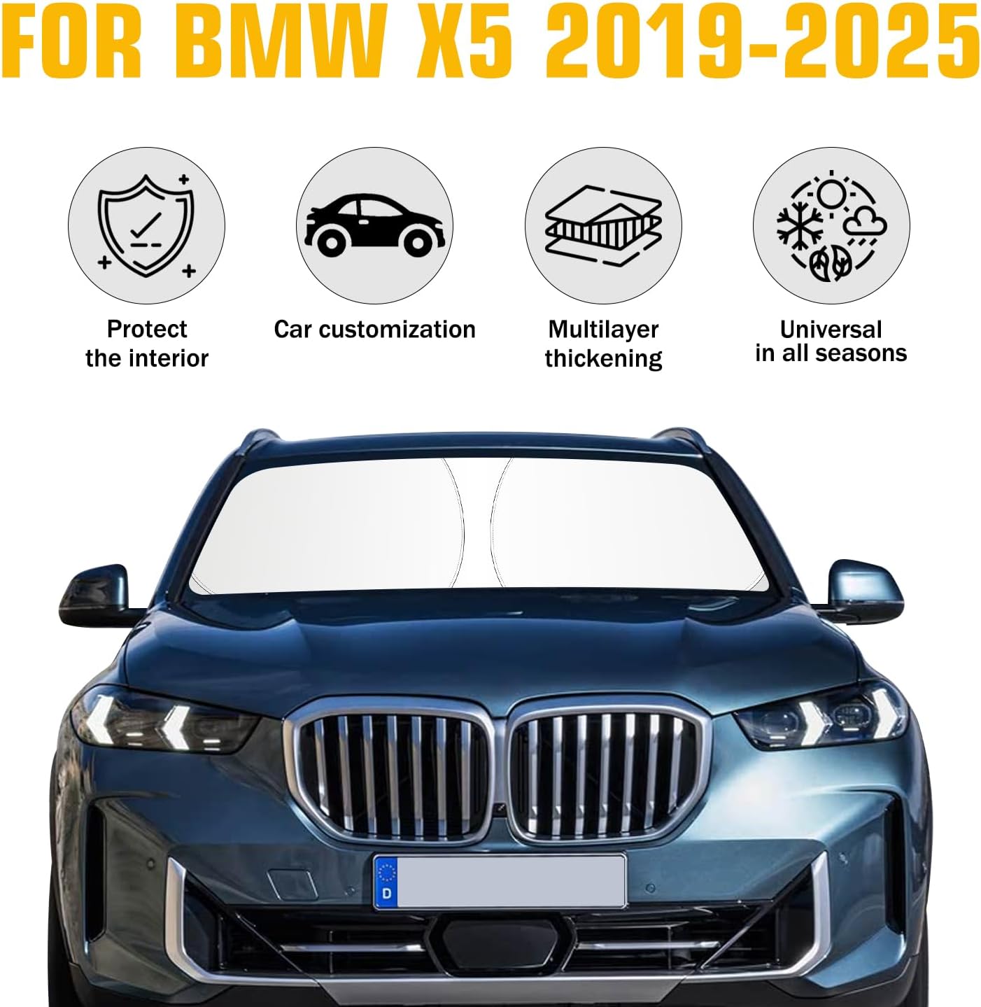 Parasol plegable BMW X5 2019-26 con bolsa 2 capas UV