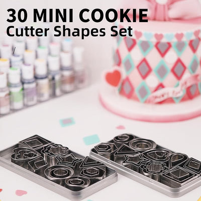 Set 30 sellos acero inox geométricos cortador galletas