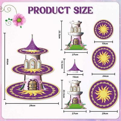 Soporte pastel princesa morado decoración bautizo