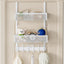 Organizador puerta 12 ganchos 2 cestas malla baño cocina