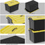 4 Cajas Almacenamiento Plástico 72qt Negro Amarillo