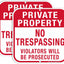 2 Carteles Propiedad Privada 12x12" Aluminio UV Impermeable