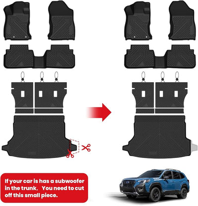 Alfombrillas coche Subaru Forester 19-24 TPE negro duraderas