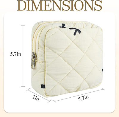 Bolsa maquillaje floral acolchada organizador viaje mujer blanco