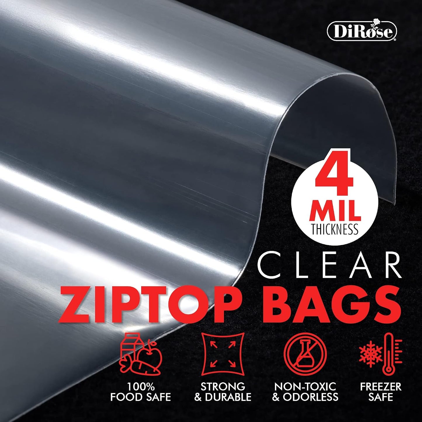 Bolsas plástico resellables 6x8pulg 100uds 4mil transparentes