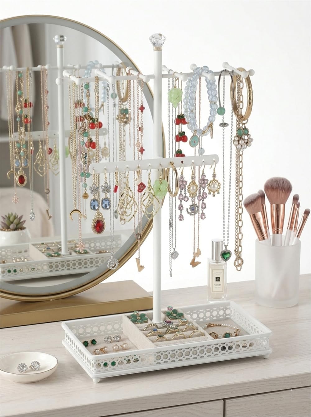 Soporte joyas 15.6" para pulseras collares aretes anillos
