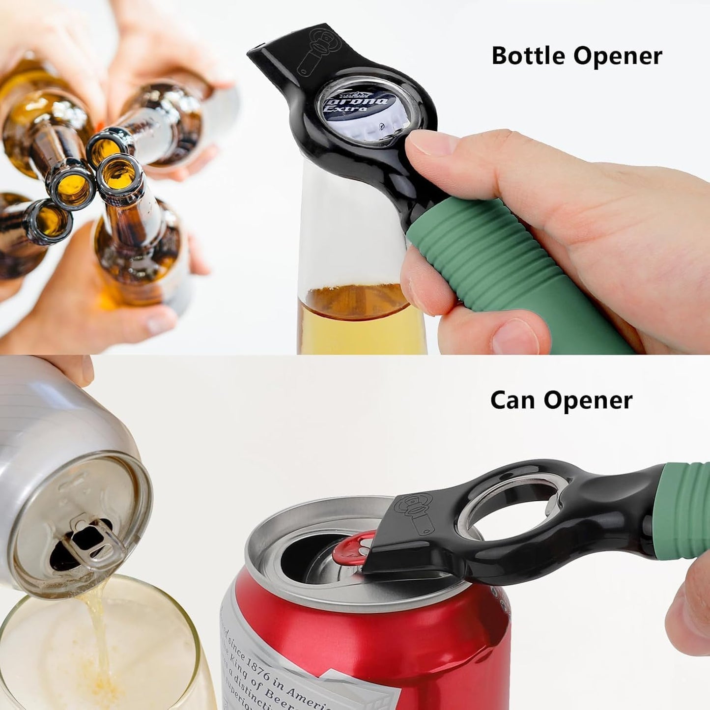2en1 Abridor Botellas y Latas Mango Ergonómico