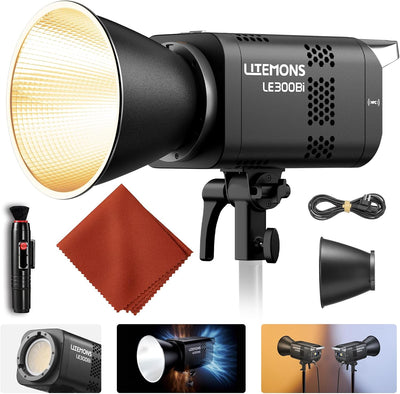 Luz LED COB bicolor 315W cuerpo metal montaje Bowens