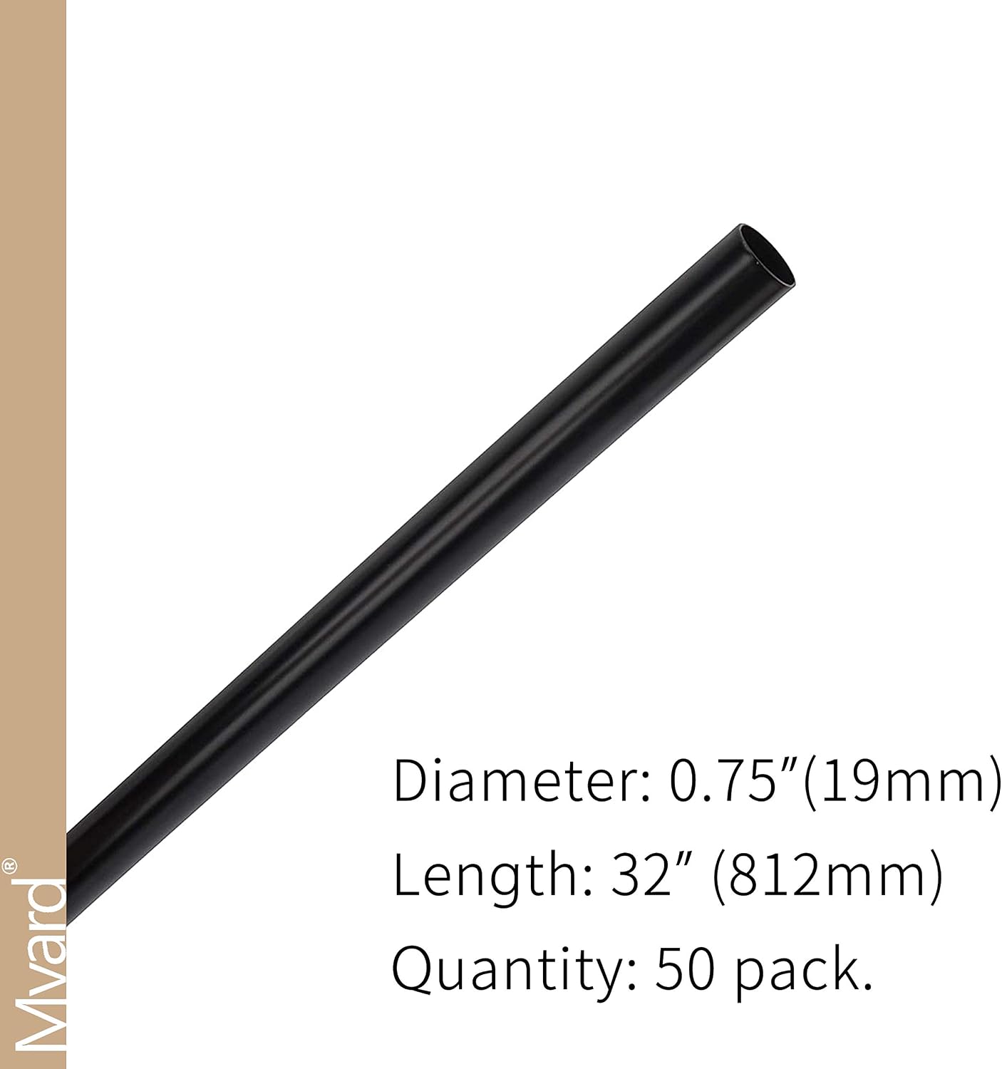Balaustres hierro redondos huecos 32pulg pack 50 negro mate
