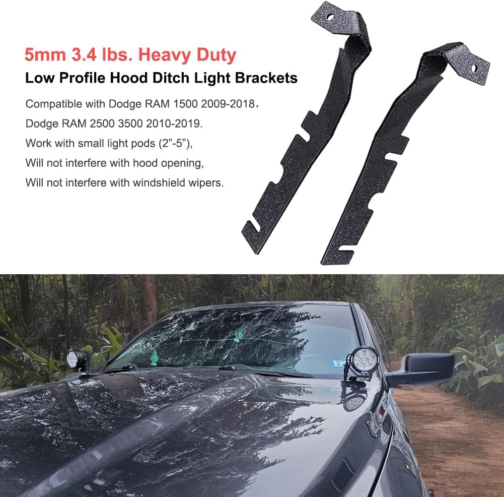 Bisagras Mount Hood para Soportes Luces Ditch Dodge RAM2018