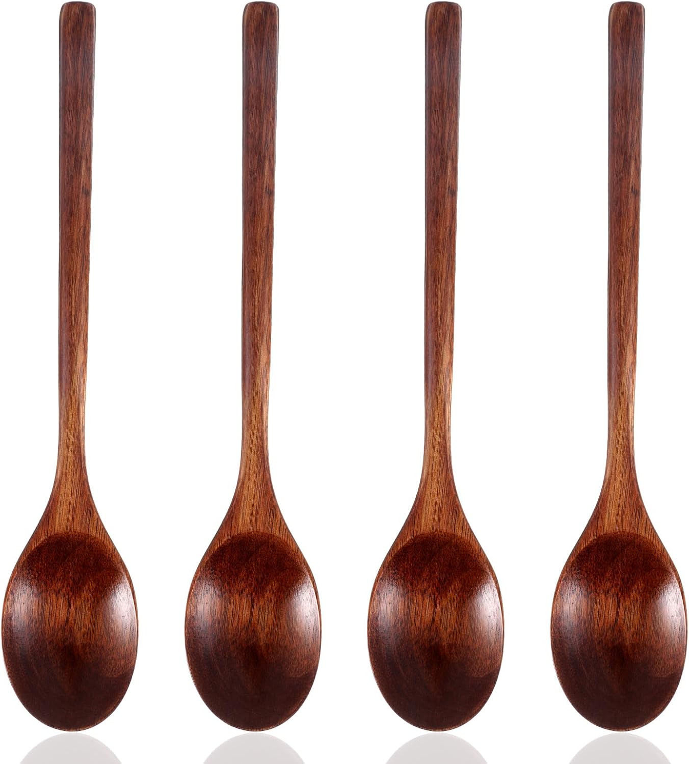 Cucharas de madera largas para comer y servir café, té y sopa