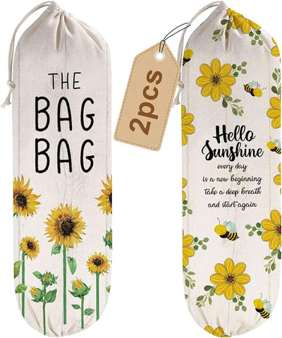 2 Soportes Bolsas Plástico Girasol Organizador Reutilizable