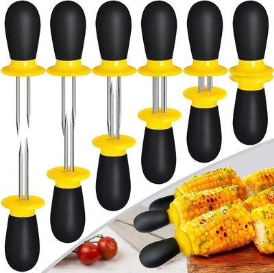 12 Pzas Soportes Maíz Acero Inox para Barbacoa