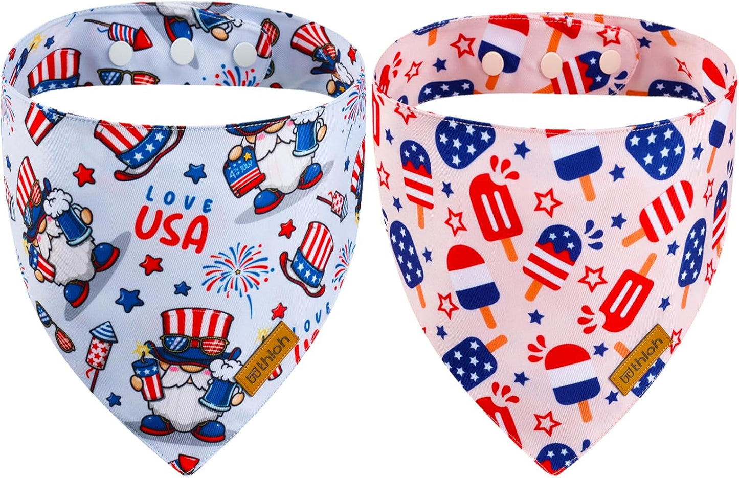 Bandana perro 4 de Julio con botón 2 pzas tela duradera