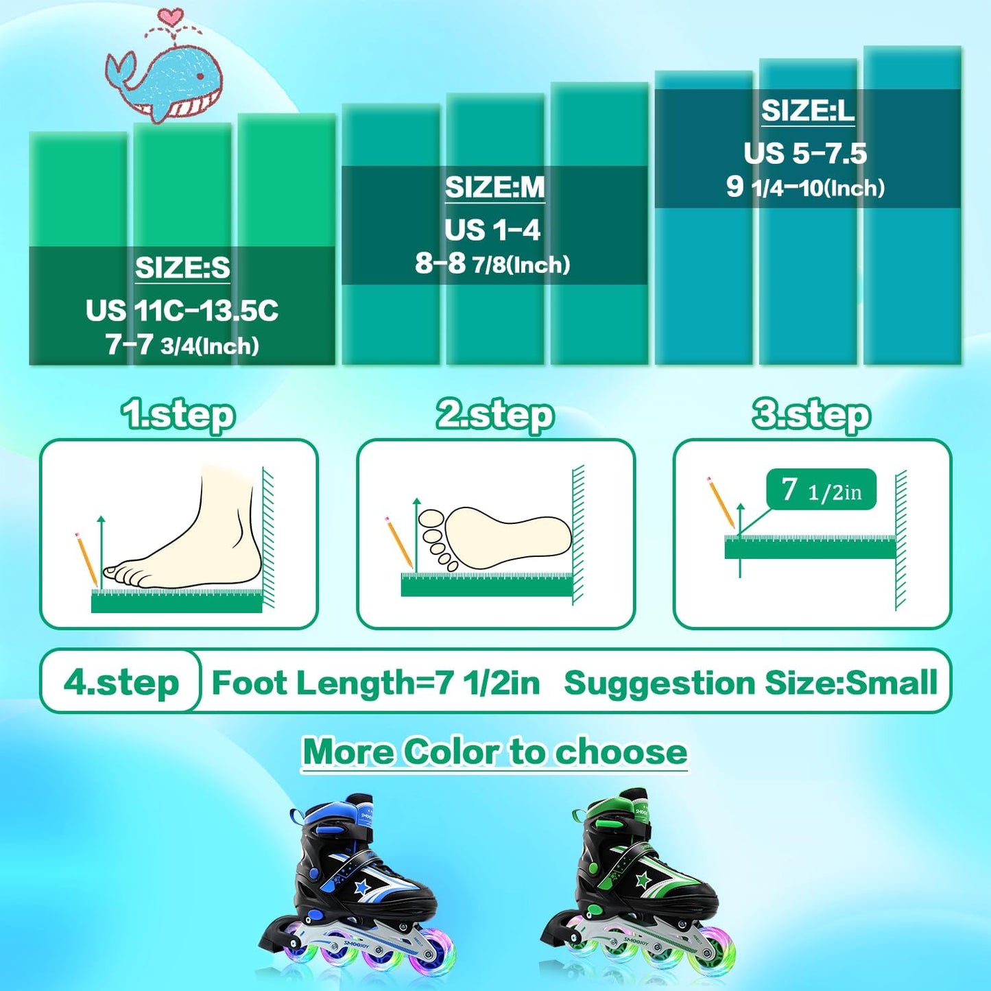 Patines en línea niños ruedas iluminadas aluminio
