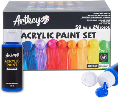 Juego 24 colores pintura acrílica para artistas profesionales