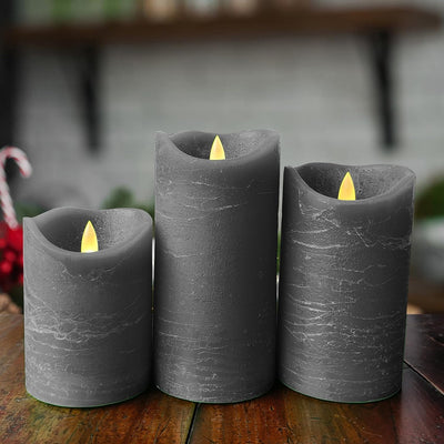 3 Velas LED sin llama cera real 3x4-6pulg decorativas hogar