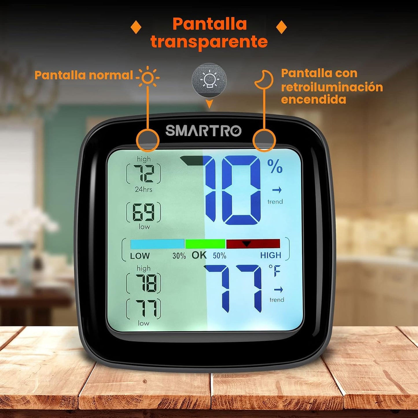 Higrómetro digital profesional con termómetro y calibración