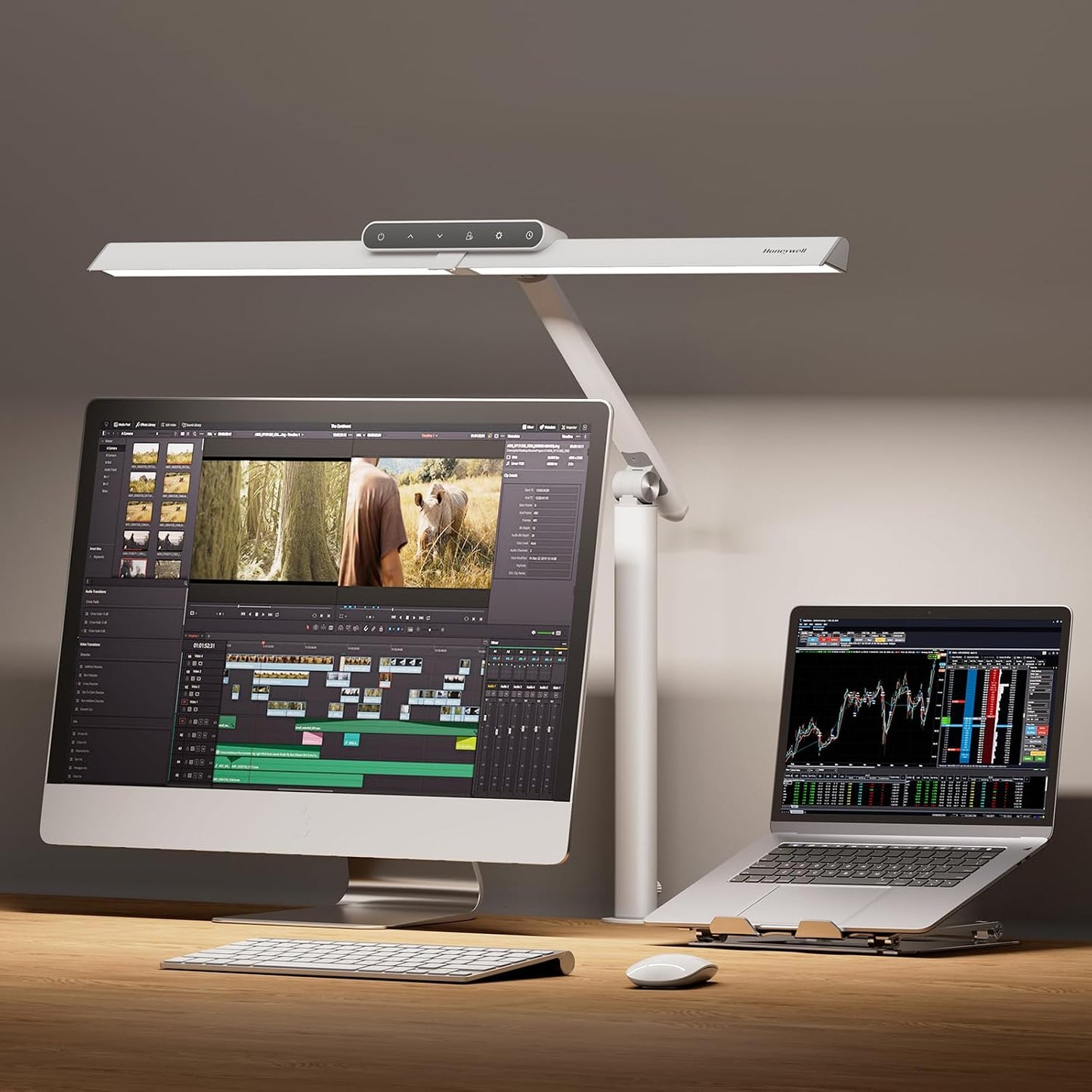 Lámpara escritorio LED con abrazadera 1200lm 4 modos