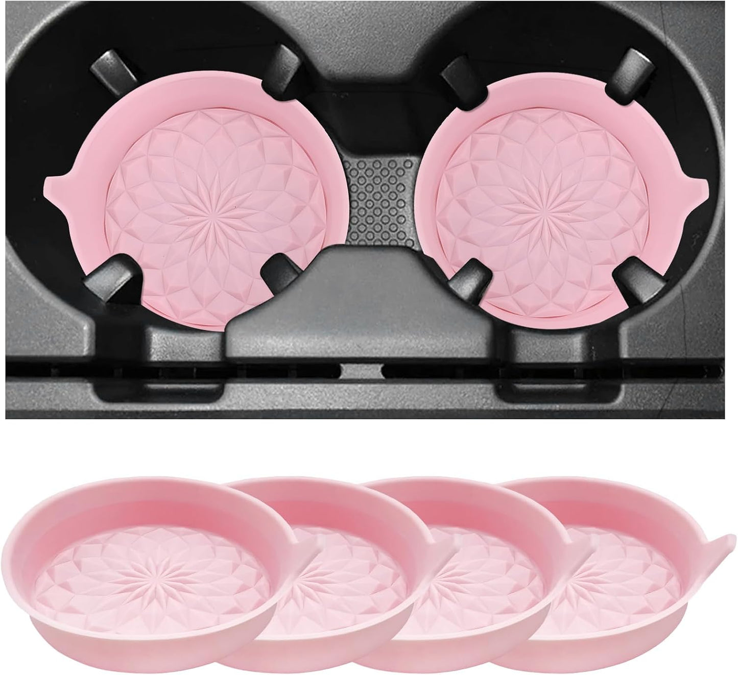 4 Pzas posavasos auto antideslizante silicona 2.75pulg