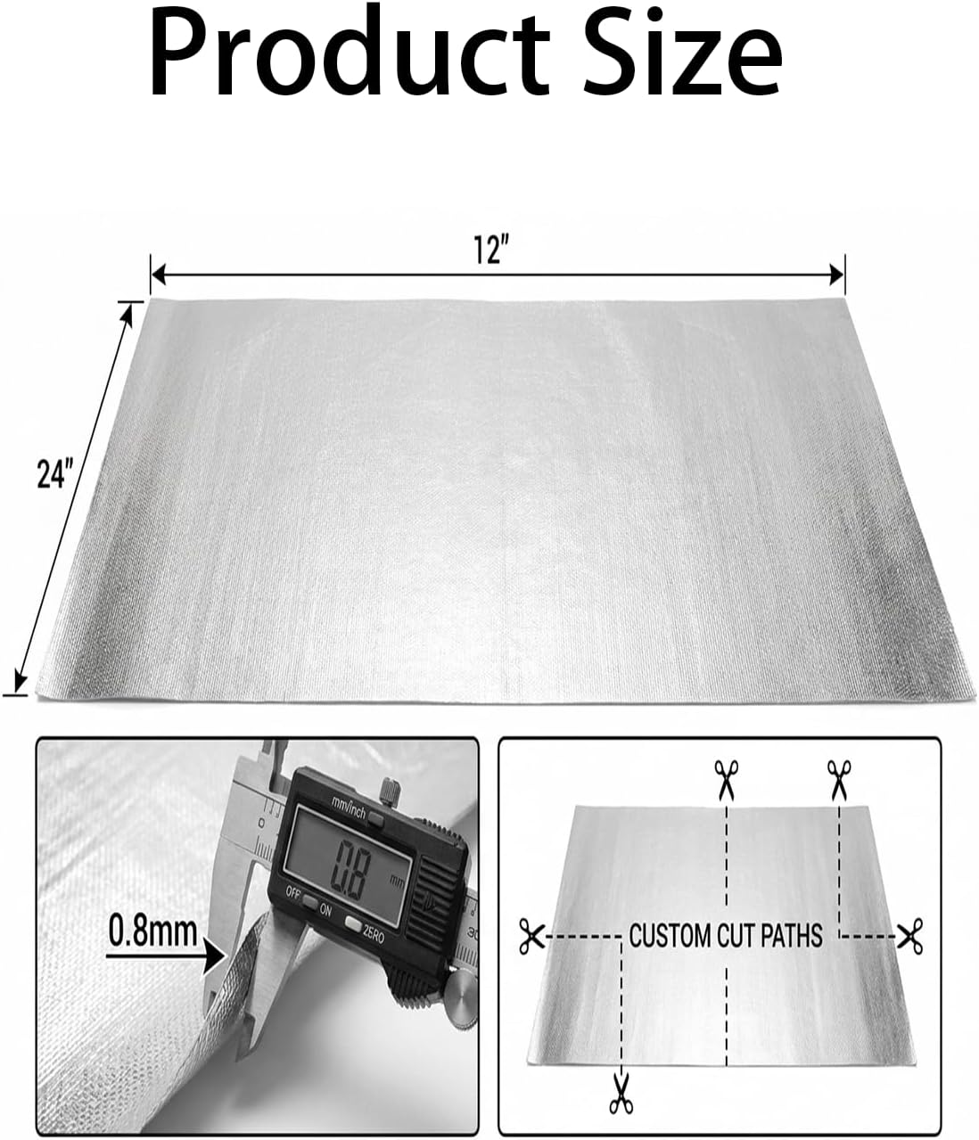 Barrera térmica aluminizada 12x24" fibra vidrio